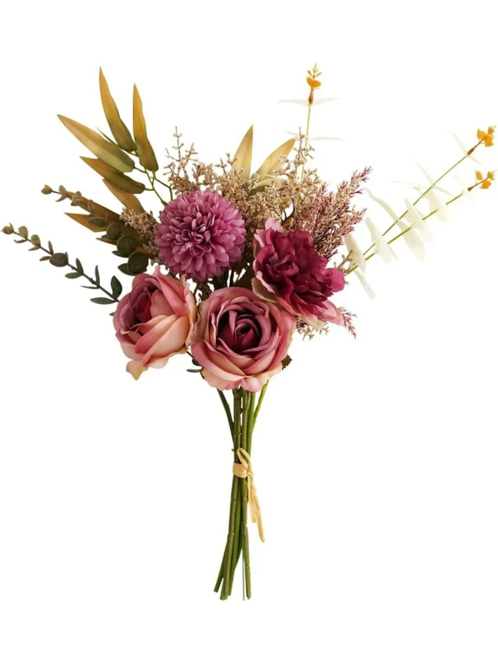 Realistic Faux Silk Flower Bouquet - Elegant Centerpiece for Home Decor